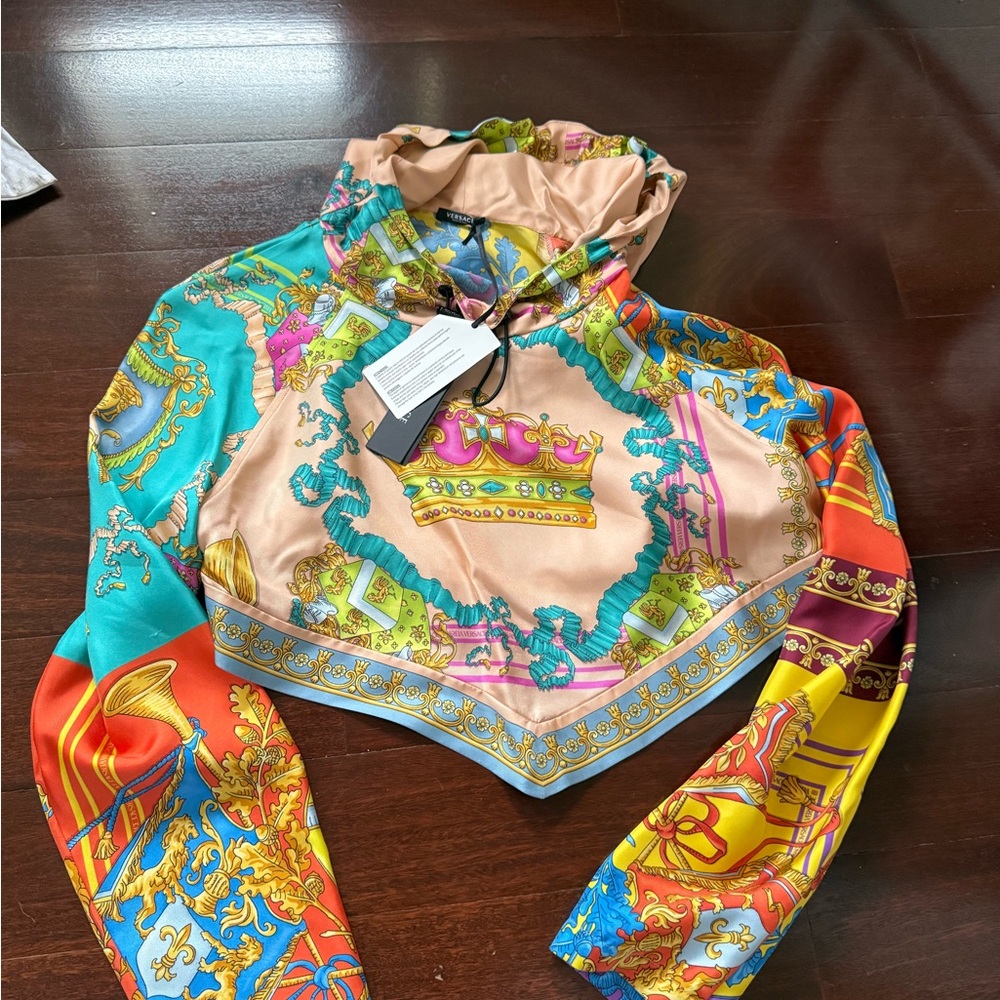Versace Multicolor Baroque Print Blouse